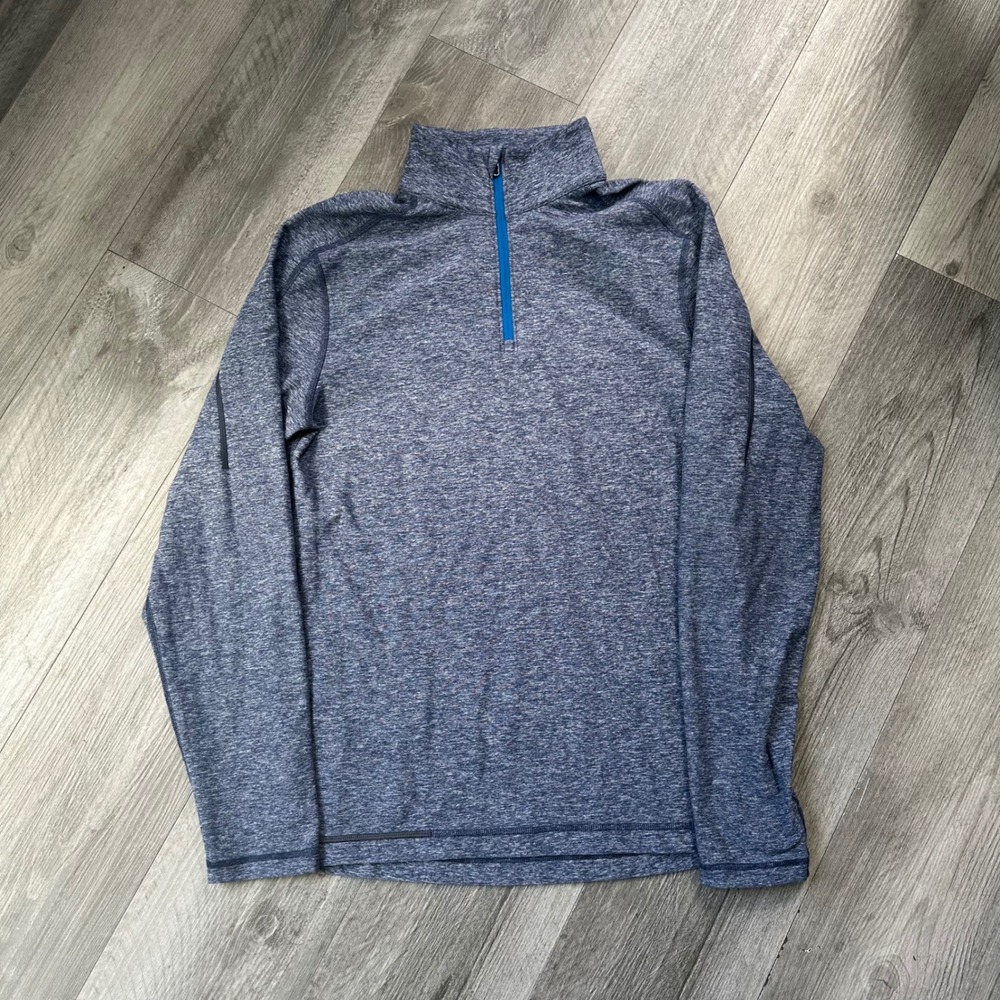 Lululemon Heathered Blue Quarter Zip Pullover Long Sleeve Shirt Men's M